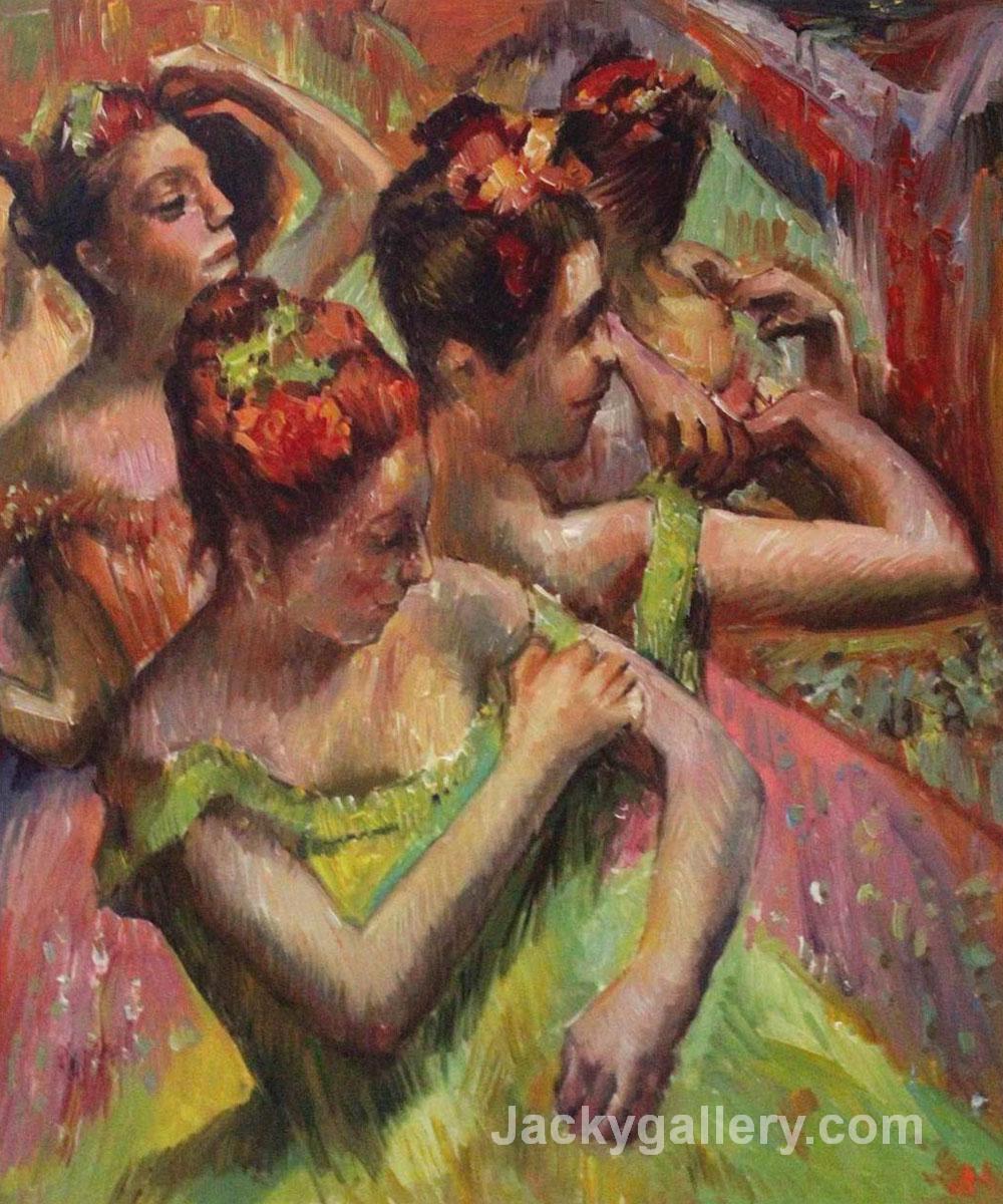 Ballerinas Adjusting Their Dresses by Edgar Degas paintings reproduction